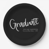 Lässiger Abschluss für Skripte in Schwarz und Wei Pappteller (Vorderseite)