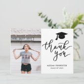 Lässiger Abschluss hat Vielen Dank Foto Dankeskarte (Stehend Vorderseite)