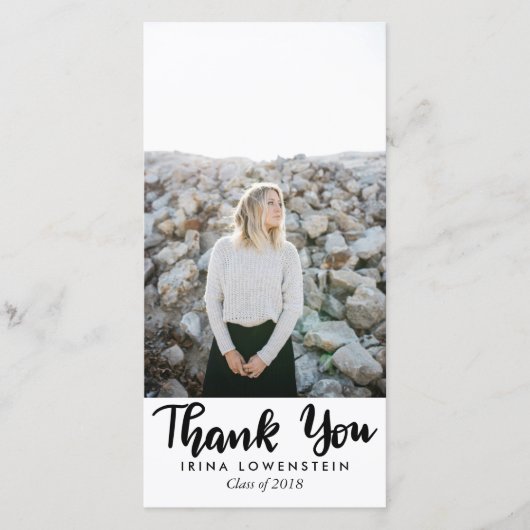 Lässiger Absolvent danken Ihnen Dankeskarte (Vorderseite)