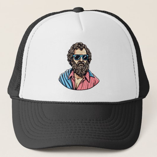 Lässiger Cooler Philosoph-Look Truckerkappe (Vorderseite)