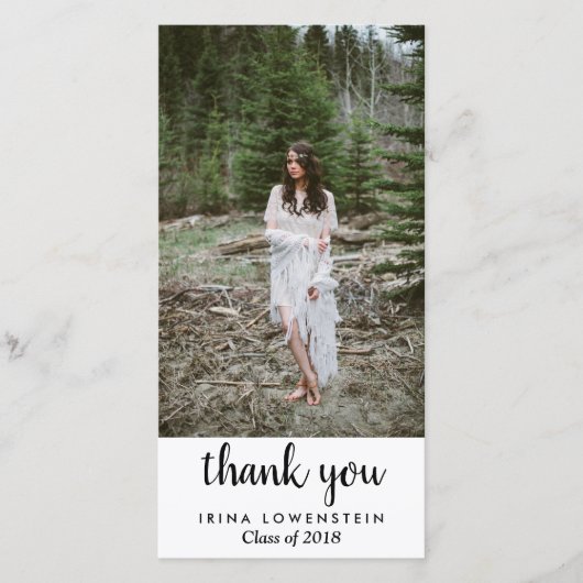 Lässiger einfacher Absolvent danken Ihnen Dankeskarte (Vorderseite)