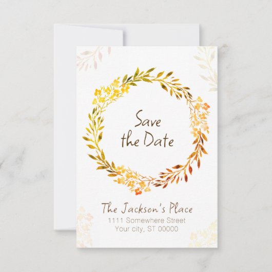 Lässiger Erntedank Save the Date-Karte Date (Vorderseite)