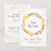 Lässiger Erntedank Save the Date-Karte Date (Vorne/Hinten)