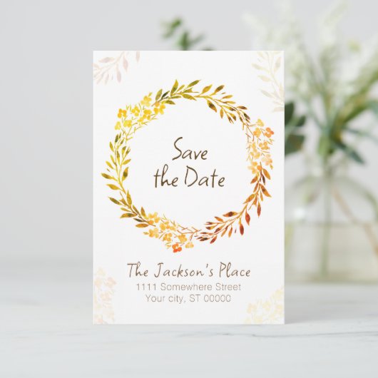 Lässiger Erntedank Save the Date-Karte Save The Date (Stehend Vorderseite)