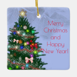 Lässiger, farbenfroher Weihnachtsbaum Keramikornament