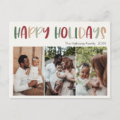 Lässiger Fröhlicher Urlaub Drei Fotos Feiertagspostkarte (Vorderseite)