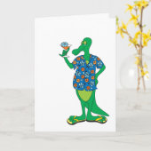 Lässiger Gator! Karte (Gelbe Blume)