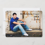 Lässiger Grunge - Abschluss-Mitteilung Einladung (Vorderseite)