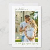 Lässiger Hinweis: 2 Vertikales Foto Schwangerschaf Ankündigung (Vorderseite)