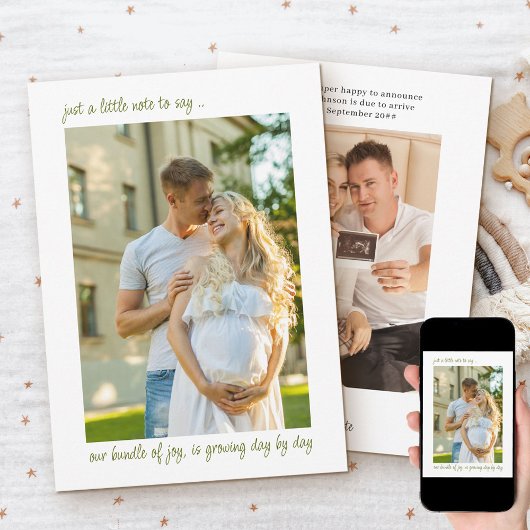Lässiger Hinweis: 2 Vertikales Foto Schwangerschaf Ankündigung