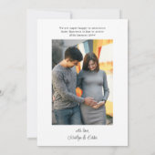 Lässiger Hinweis auf 2 Vertikale Foto Schwangersch Ankündigung (Rückseite)