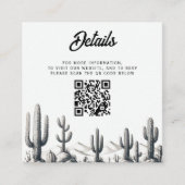 Lässiger Kaktus-QR-Code für Hochzeiten Begleitkarte (Vorderseite)