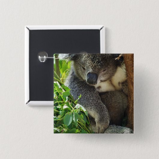 Lässiger Koala-Knopf Button (Vorne & Hinten)