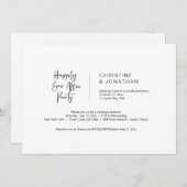 Lässiger Minimal, Schwarz, Hochzeitsfeier Einladung (Vorne/Hinten)