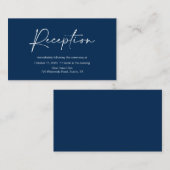 Lässiger Minimalistischer Navy-Tintenstift, Hochze Begleitkarte (Vorne/Hinten)
