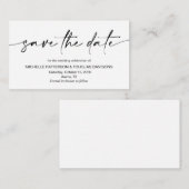 Lässiger Minimalistischer Schwarzer Pen Save the D Begleitkarte (Vorne/Hinten)