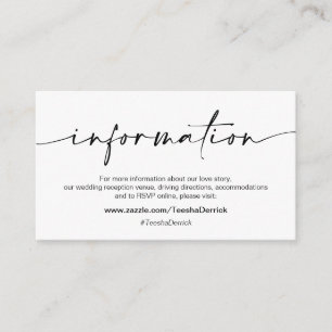 Lässiger Minimalistischer Schwarzer Tinte, Angaben Begleitkarte