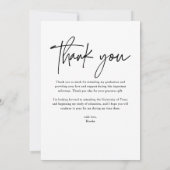 Lässiger moderner Kalligrafie Script Foto Abschlus Dankeskarte (Rückseite)