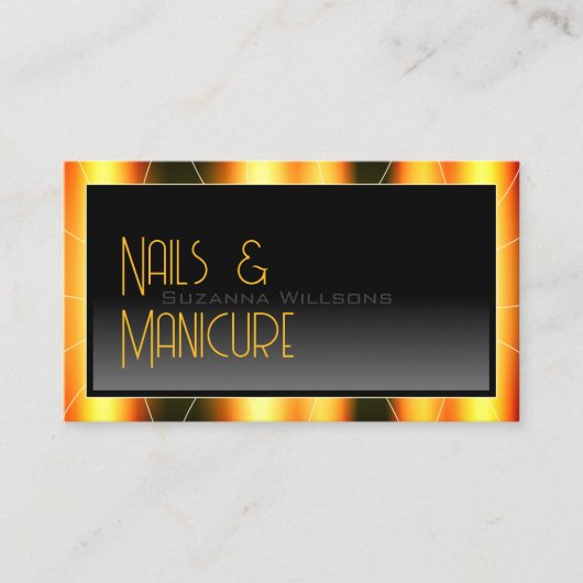 Lässiger Orange Frame Black Gradient Stilvoll mode Visitenkarte (Vorderseite)