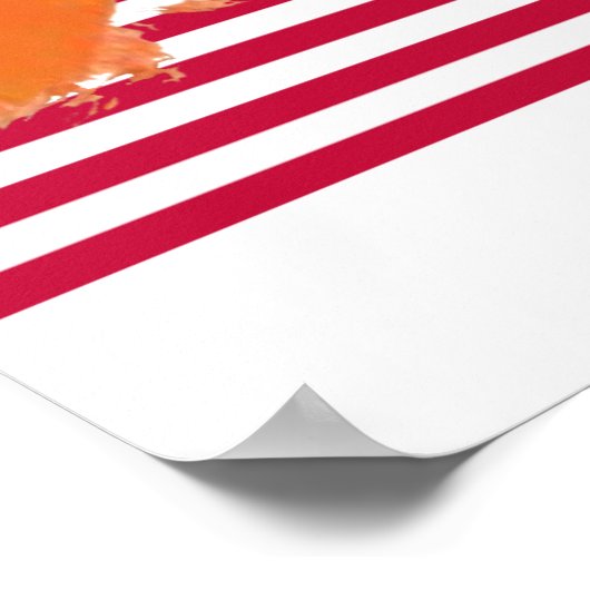 Lässiger Pepper-Spray-Polizist mit farbiger Fahne Poster (Ecke)