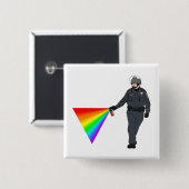 Lässiger Pfeffer-Spray-Polizist-Regenbogen mit Button (Vorne & Hinten)