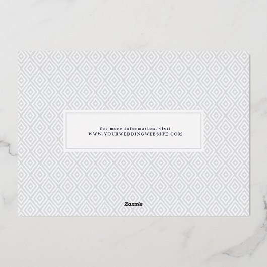 Lässiger Pinsel Save the Date Fotokarte Folieneinladung (Rückseite)