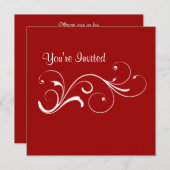 Lässiger Rotwirl zum Geburtstag Einladung (Vorne/Hinten)