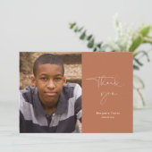 Lässiger Rust-Abschluss Dankeschön-Karte mit Foto Dankeskarte (Stehend Vorderseite)