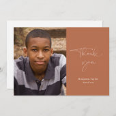 Lässiger Rust-Abschluss Dankeschön-Karte mit Foto Dankeskarte (Vorne/Hinten)