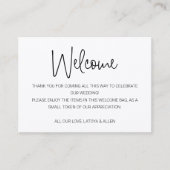 Lässiger rustikaler Begrüßungskorb Platzkarte (Vorderseite)