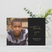 Lässiger Script-Abschluss Dankeschön Karte mit Fot (Stehend Vorderseite)