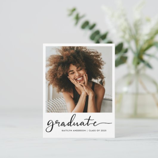 Lässiger Script-Abschluss | Save the Date Foto Postkarte (Stehend Vorderseite)