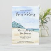 Lässiger Strand Hochzeit am Strand Einladung (Stehend Vorderseite)