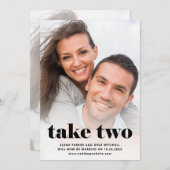 Lässiger Text | Zwei Fotos Schwarz geplant Save The Date (Vorne/Hinten)