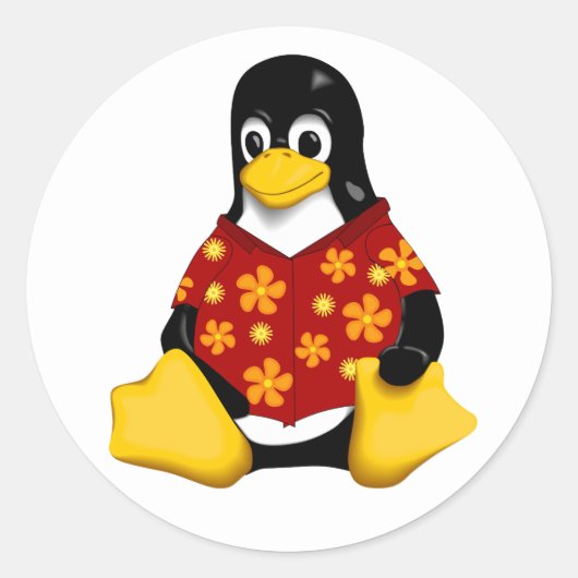 Lässiger Tux - große runde Aufkleber (Vorderseite)