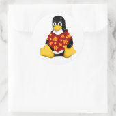 Lässiger Tux - große runde Aufkleber (Tasche)