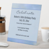 Lässiges Abstrakt-blaugelbes Muster Sockelschild (In Situ)