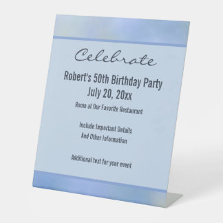 Lässiges Abstrakt-blaugelbes Muster Sockelschild