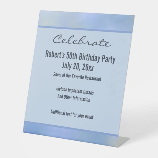 Lässiges Abstrakt-blaugelbes Muster Sockelschild (Vorderseite)