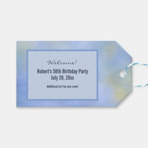 Lässiges abstraktes Blau Gelb Muster Willkommen Geschenkanhänger