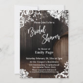 Lässiges Brautparty Eichenholzbeleuchtung & Blume Einladung (Vorderseite)