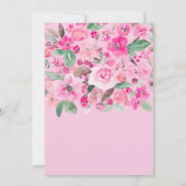 Lässiges Brautparty mit rosa Blumenschrift Einladung (Rückseite)