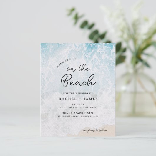 Lässiges Budget für Hochzeitsfeiern am Strand (Stehend Vorderseite)