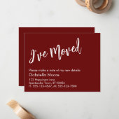 Lässiges Burgund Ich habe die Ankündigung verschob (Vorderseite/Rückseite Beispiel)