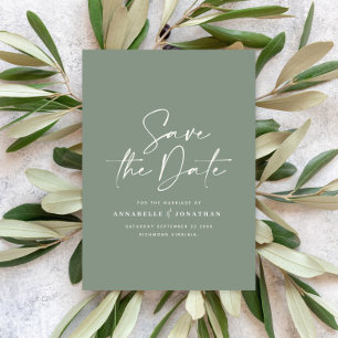 Lässiges Drehbuch bei der Grünen Typografie Save The Date