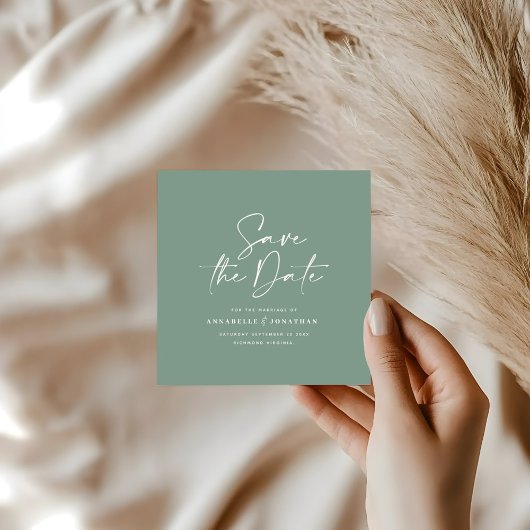 Lässiges Drehbuch bei der Grünen Typografie Save The Date