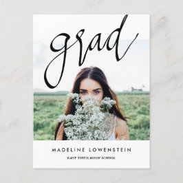 Lässiges Einfaches Grad Typografie Graduate Foto Ankündigungspostkarte