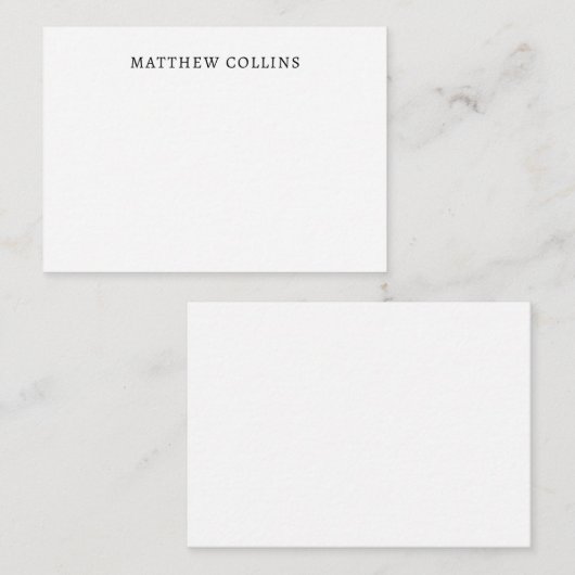 Lässiges Elegantes, einfaches formales Schwarz Mitteilungskarte (Vorne/Hinten)