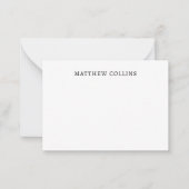 Lässiges Elegantes, einfaches formales Schwarz Mitteilungskarte (Vorderseite)