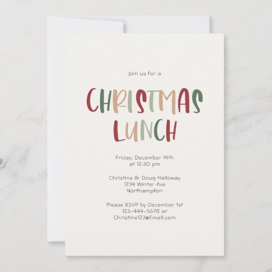 Lässiges festes Weihnachtsfest Einladung (Vorderseite)